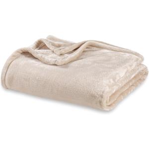 Berkshire Blanket Classic VelvetLoft Solid Bed Blanket King Size, Lightweight Soft Fuzzy Plush Blanket for Bed and Couch, Grain, 90x108 Inches (King/Cal King)