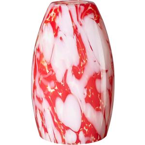Oval Glass Pendant Lamp Shade Only Art Glass Light Covers for Kitchen Island Pendant Light Fixtures Replacement Shade for Mini Pendant Light (red cloud)