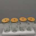 24oz Glass Cups with Lids and Straws - Glass Tumbler cup with bamboo lids and straw iced coffee cup (4pack)