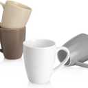 Sweese Porcelain Mugs - 16 Ounce (Top to the Rim) for Coffee, Tea, Cocoa, Set of 4, Neutral Colors