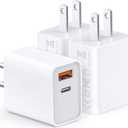 USB C Super Fast Charger, 3-Pack 45W Dual Port PD+QC Fast Charger Adapter Block for iPhone 14/15/16/17/Pro/Pro Max/Plus/iPad/MacBook air, (25W PPS) Type C Charging for Samsung S21 S22 Pixel