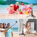 57" Automatic Phone Tripod, Extendable Selfie Stick for iPhone, Portable Cell Phone Stand Mount Holder with Remote Control for Selfie Stick TIK Tok Travel Vlog Live Broadcast Video Recording Black (WS-22001-10 Pro)