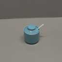 HAOTOP 8 oz Sugar Bowl with Lid and Spoon,Ceramic Sugar Jar Sugar Dispenser Sugar Container Coffee Bar Accessories, Kitchen Countertop Canisters (Turquoise)
