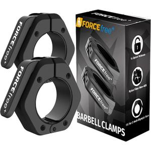 Barbell Clips (Pair), Barbell Clamps, Quick Release Olympic Barbell Clamps with Anti Slip TPR Grip, Barbell Collars for Secure Weightlifting & Powerlifting (BLACK)