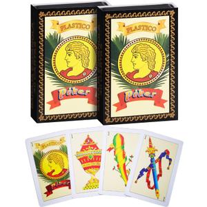 CDBXRA 2 Decks Spanish Playing Cards Spanish Cards, Spanish Deck, Briscas Cards Puerto Rico, Mexican Playing Cards, Plastic Spanish Cards,Spanish Plastic Playing Cards (with Playing Card Boxes)
