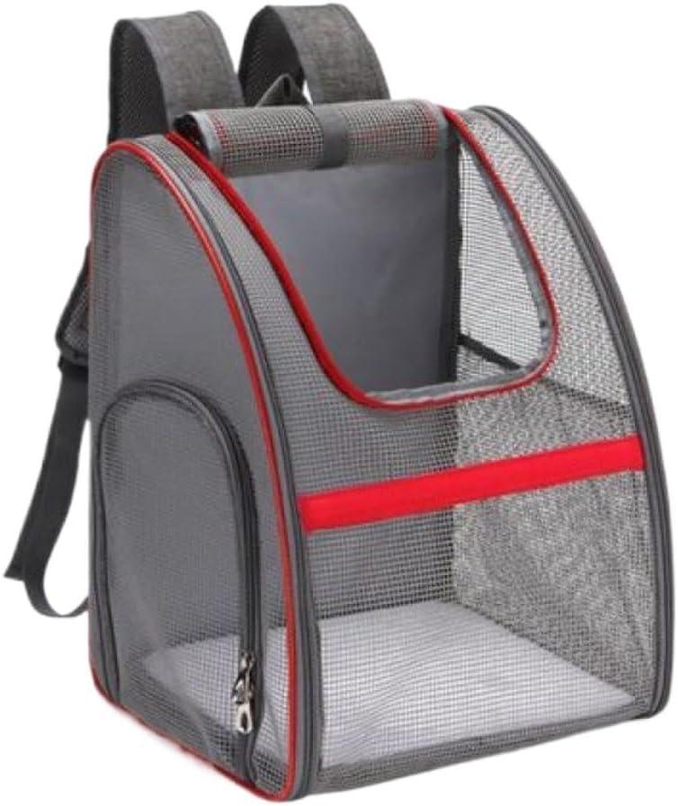 cat Bags Fashion Net Breathable Pet Backpack Outdoor Portable Pet Backpack Universal Pet Bag for Cats and Dogs Soft Side Travel Cat Bag(Red)