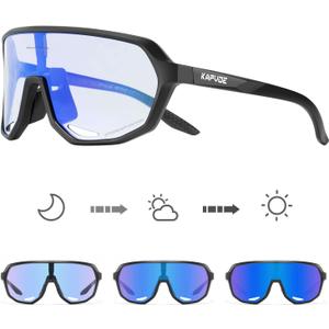KAPVOE Photochromic Cycling Glasses for Men Women Mountain Bike Sunglasses Sports Goggles UV Protection K63