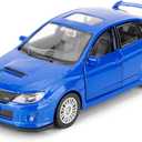 Die-cast Alloy Model Car with Pullback Function, 1/36 Scale Subaru WRX STI2010 Toy Car, Model Toys for Collecting and Decorating, Car Gift for Boys and Girls (Blue)