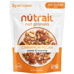 NuTrail Nut Granola Cereal, Cinnamon Pecan, No Sugar Added, Gluten Free, Grain Free, Keto, Low Carb, Healthy Breakfast 8 oz. 1 Count Best By: 08/19/25