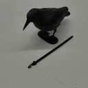 GUGULUZA Crow Decoys Full Body Plastic Crow Decoy for Hunting, Black Flocked Crow Decoy w/Feet Stake for Halloween Decor Yard Garden Decoration