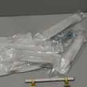 Homdiy 12 Pack 5 Inch(128 mm) Hole Centers Brushed Nickel and Gold Cabinet Pulls Silver and Gold Cabinet Handles Zinc Alloy Brushed Nickel and Brass Dresser Drawer Pulls Kitchen Drawer Handles