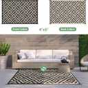 GENIMO Outdoor Rug 4'x6' Waterproof, Reversible Camping Mat, Plastic Straw Rugs for Patio, RV, Camper, Balcony, Backyard, Picnic, Deck (Black & Beige)