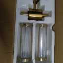 Glass Rods Wall Light Fixture Indoor Brass Bathroom Vanity Lights Beside Mirror Lighting Lamps Up and Down Wall Mounted Light E12 Socket (Brushed Brass-19.69IN)