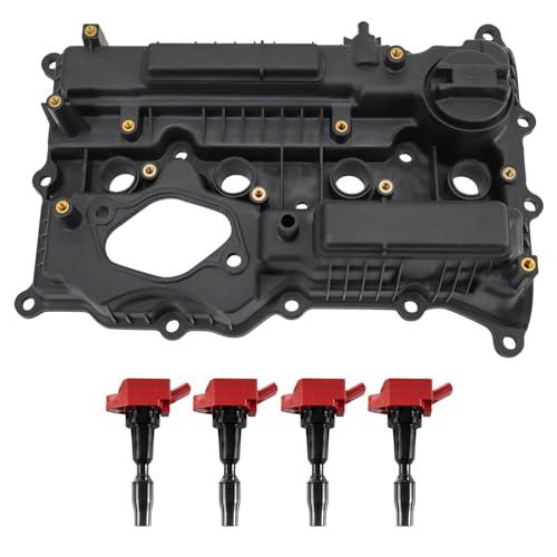 TRQ Ignition Kit Ignition Coil Valve Cover Compatible with 2019-2020 Hyundai Santa Fe 2017-2018 Santa Fe Sport 2015-2019 Sonata 2016-2020 Kia Optima Sorento