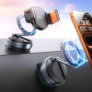 DIMONCOAT 2026 Upgraded Vacuum Magnetic Phone Holders for Your Car【119+LBS Strongest Suction】 for Magsafe Car Mount, 360° Adjustable Car Phone Holder Mount for iPhone 17 Pro Max Samsung Galaxy S26