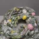 Waipfaru 2Pcs Easter Egg Garland with Lights, 6Ft Spring Garland for Mantle, Easter Table Mantel Decorations, Flower Vine with Lambs Ear for Stairs Fireplace Tree Home Decor