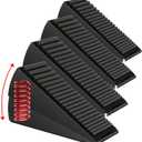 4 Pack Adjustable Spring Door Stoppers Heavy Duty, 3 Inches High Tall Large Metal Door Wedge Stopper, Strongest Rubber Doorstop for Bottom of Doors, Stainless Steel Doorstop for Any Heavy Doors