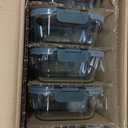 M MCIRCO [5-Pack,36 Oz] Glass Meal Prep Containers 2 Compartments Portion Control with Upgraded Snap Locking Lids Glass Food Storage Containers, Microwave, Oven, Freezer and Dishwasher (4.5 Cups) (Gray)