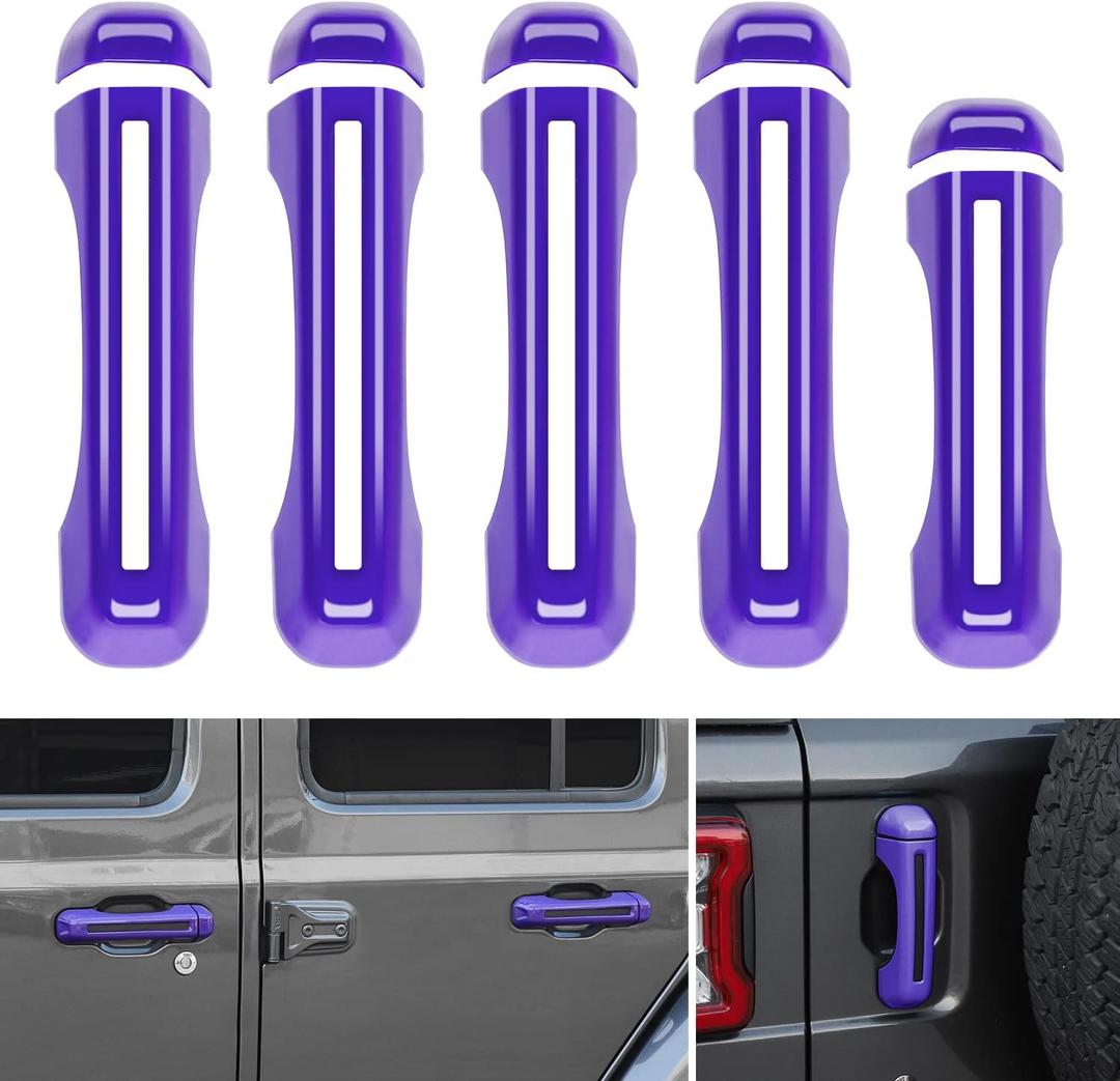 CheroCar Purple Door Handle Cover Trim Tailgate Handle Cover Kit Fit for 2018-2026 Jeep Wrangler JL JLU 4xe & Gladiator JT Sports Sahara Freedom Rubicon 2/4-Door Exterior Accessories