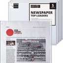 Newspaper Toploader Holder - 7mm Thick Hard Plastic Top Loaders, 13 x 11, 5 Count