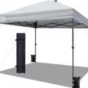 Canopy Tent 10x10, 1-Person Setup Pop Up Canopy Tent with Roller Bag, 3 Adjustable Height, 4 Sandbags, 8 Stakes, 4 Guylines, Waterproof and UPF50+ Sun Protection Outdoor Canopy for PartyBeach (Gray)