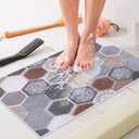 Shower Mat Non-Slip, 24x16 Inch Soft Comfort Bath Mat with Drainage Holes, PVC Loofah Massage Bathmat for Shower,Tub,Bathroom,Wet Areas, Quick Drying