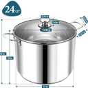P&P CHEF 24 Quart Stock Pot with Lid, 24 Qt Large Stainless Steel Stockpot