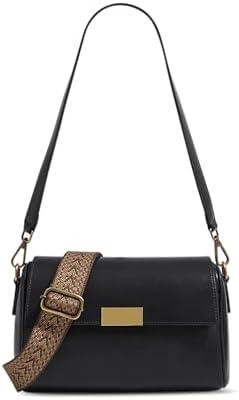 Entchin Premium Vegan Leather Shoulder Bag for Women,Detachable 2-Strap Crossbody Bag, Lady Handbag Purse