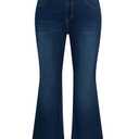 Hanna Nikole Womens Bell Bottom Jeans Plus Size High Waist Stretchy Flare Jeans Pants Dark Blue 16