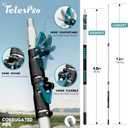 TelesPro 20 Feet High Reach Cobweb Duster with 5-12Ft Extension Pole, Webster Cobweb Duster with 3-Stage Telescopic Aluminum Pole, Spider Web Brush for Outdoor & Indoor Cleaning - Soft Bristles.