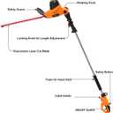 GARCARE Electric Hedge Trimmer Corded with Extension Pole 18 Inch Dual-Action Laser Blade Bush Trimmer 600W, 4.8 Amp Garden Trimmers