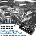 Universal AN Fuel Line Fitting Installation Tool Kit Fits 4AN-16AN Sizes, Compatible with 4AN/6AN/8AN/10AN/12AN Hoses & Socket Nuts, with Automotive Connect/Disconnect Functions