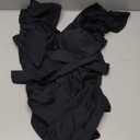 Blooming Jelly Women's Tummy Control Swimsuits Slimming One Piece Bathing Suit Ruffle Wrap V Neck Swimwear (Medium, Black)