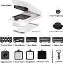 JAYVAR Vegetable Chopper for Mandoline Slicer, 15-In-1 Veggie Choppers, Cheese Grater, Onion Cutter with Container, Kitchen Gadgets Essentials, Vegetable Dicer, Onion Mincer Tomato Slicer (White)