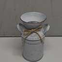 4 Pack Metal Flower Vase, Galvanized Metal Milk Can, French Rustic Milk Jug Planter, Farmhouse Decorative Flower Vase, Farmhouse Metal Vases for Home, Fireplace, Cabinet, Bathroom Decor