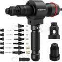Beaspire Cordless Drill Electric Rivet Gun Adapter, 2-in-1 Rivet Nut Adapter Kit with 7 Metric Mandrels, and 6 Sizes of Rivet Heads, 65Pcs Assorted Rivet Nuts, Carrying Case