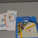 Magnetic Drawing Board for Kids, Toddler Magnet Doodle Board with Beads and 2 Pens, Magnetic Dot Art Toys, Airplane Car Travel Activities (Blue Cat)