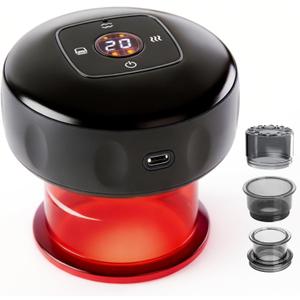 UOTT 6-in-1 Smart Cupping Therapy Massager, 20 Levels Heat & Suction Electric Cupping Kit for Massage Therapy, Cupping Therapy Set for Muscle Soreness, Knots & Pain Relief (Black)