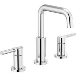 Delta Nicoli Chrome Faucet 3 Hole, 8 Inch Widespread Bathroom Sink Faucet for Vanity, Push-Pop Drain Assembly, Chrome 35849LF