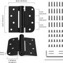goldenwarm Door Hinges Self Closing Spring Door Hinge Residential & Heavy-Duty Door Hardware with Square & 5/8" Radius Corners 4 Inch 6pack Matte Black