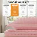 Cozyide Pink Duvet Cover Full Size, 3 Pieces Bedding Duvet Covers, Soft Breathable Seersucker Duvet Cover Set with Zipper Closure and Corner Ties (1 Duvet Cover 80"x90" + 2 Pillow Shams 20"x26")