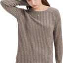 Liloak 2/3 Pack of Womens Tunic Shirts Long Sleeve Loose Fit Sweaters Crew Neck Fall Fashion Pullover Shirts Pack Lightweight (L)