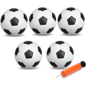 5 PCS 6 Inch Mini Soccer Ball Set with Pump, PVC Soft Toddler Soccer, Indoor Outdoor Sports Toys for Kids, Pool Beach Lawn Games, Classic Black White Training Balls, Birthday Gift for Boys Girls