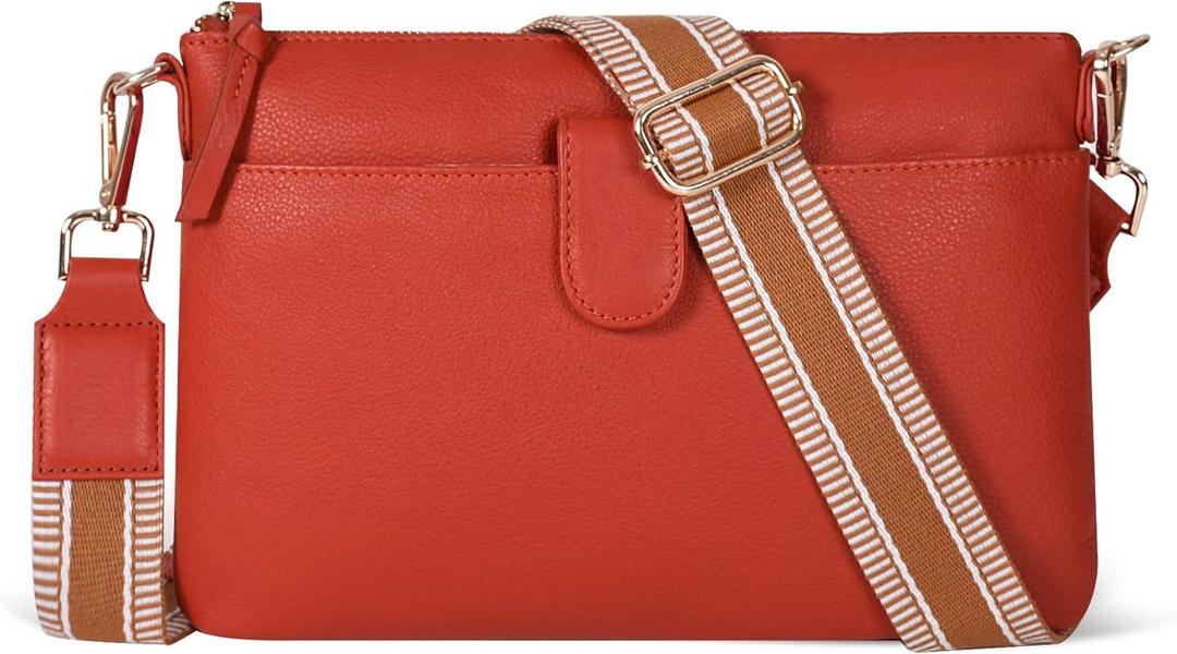 Real Leather Small Crossbody Bags/Purses For Women With Adjustable & Removable Strap