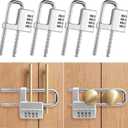 Gisafai 4 Pcs 4 Digit Combination Cabinet Lock U Shaped Code Gym 2.51 x 4.6 Inch Adjustable Padlock Metal Long Shackle Lock for Under 0.6" Width Outdoor College Fences Sports Lockers Gym