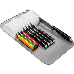 madesmart Classic Large Knife Mat Soft-Grip, Non-Slip Drawer, Long-Lasting Home Organization, BPA Free, White