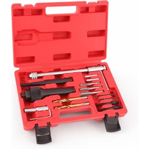 16pcs Glow Plug Removal Tool Kit, 8 mm 10 mm Damaged Glow Plug Extractor Repair Remove Tool Set for Cylinder Heads