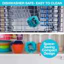 6-in-1 Easter Cookie Cutter Set- Bunny, Duck, Egg, Carrot, Flower & Butterfly Shapes- 3 Inch Cube w Space Saving Design, Biscuit Mold for Holiday Baking- Dishwasher Safe Kid Easter Basket Stuffer Gift