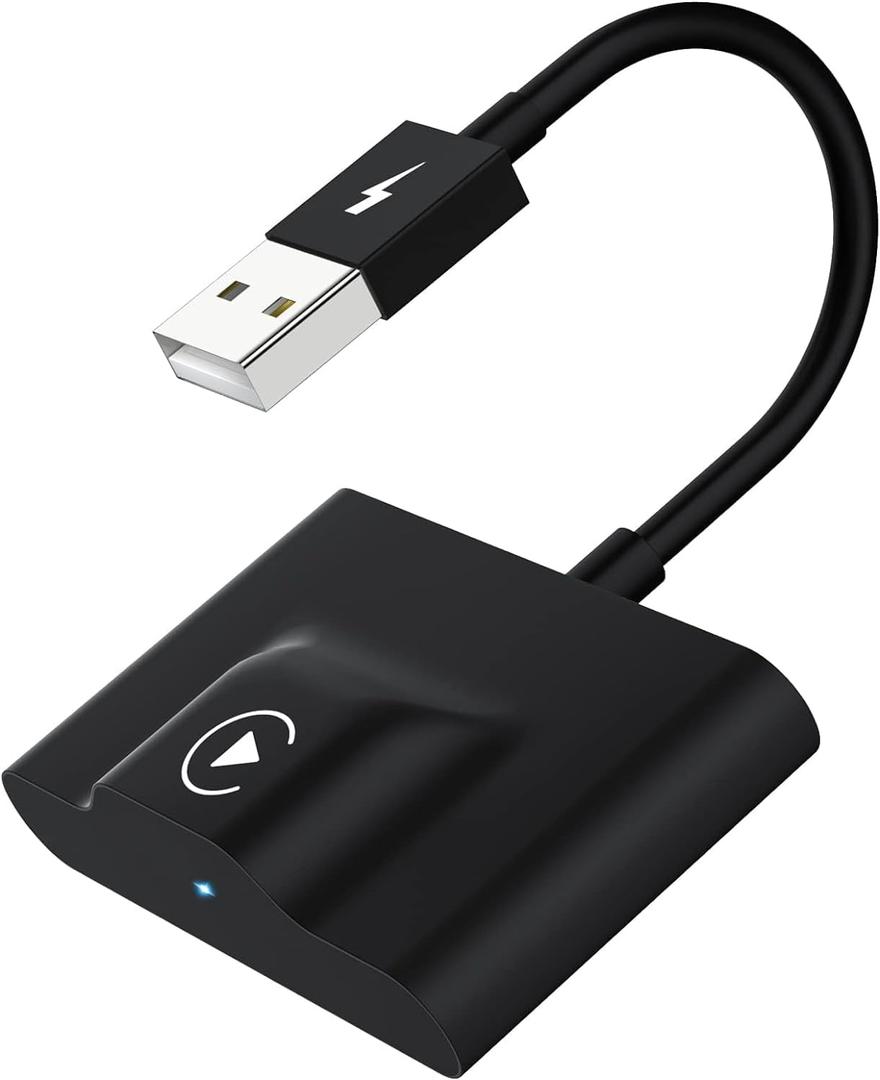 Teeran CarPlay Wireless Adapter for Factory Wired CarPlay 2024 Upgrade Plug & Play Dongle Converts Wired to Wireless for Cars from 2015 & iPhone iOS 10+ (Black)