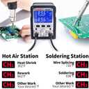 YIHUA 995D+ 2 in 1 Hot Air Rework and Soldering Iron Station with 3 Memories, Large LCD Screen Display, Cool/Hot Air Conversion, Sleep Mode, F /C